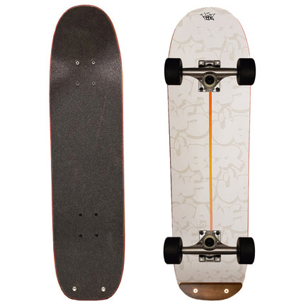 Freestyle Skateboard, Über-Raws-White 7.5 x 28.7"